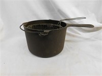 Griswold cast iron deep fat fryer with basket,