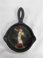 Wright cast iron miniature skillet with baseball
