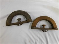 Two wooden sad iron handles