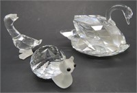 SWAROVSKI Crystal Swan, Goose & Snail Figurines