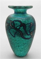 Hand Blown Small Iridescent Art Glass Vase
