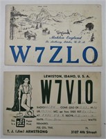 Vtg. IDAHO W7VIO & W7ZLO Radio Post Cards