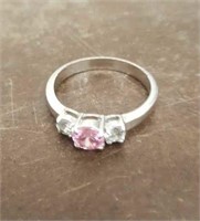 Pink Stone Engagement Style Ring- about Size 10