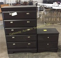 1 five drawer dresser with night stand