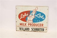 Lake To Lake Milk Producers Tin Sign
