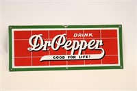 Convex Porcelain Dr. Pepper Sign