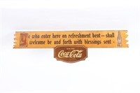 Coca-Cola Wooden Kay Displays Sign 1940's