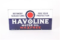 Havoline Motor Oil Wax Free DS Porcelain Sign