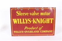 Willys Knight Overland Company Porcelain Sign