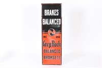 Grey Rock Brakes Balanced Embossed Tin Sign