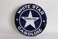 White Star Staroleum Gasoline DS Porcelain Sign