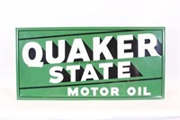 Quaker State Motor Oil Wood Frame Embossed Sign