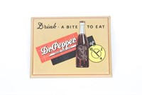 Dr Pepper Tin Over Cardboard Sign