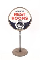 Spears Inspected Restrooms Curb Porcelain Sign