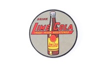 Drink Lime Cola Tin Over Cardboard Sign