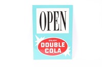 Enjoy Double Cola Open Embossed Tin Sign