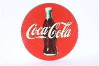 Coca-Cola Bottle Round Painted Tin Sign