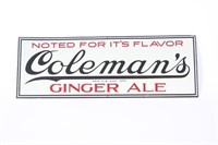 Coleman's Ginger Ale Embossed Tin Sign