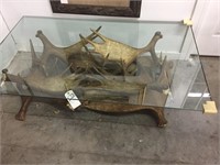 Awesome Moose Antler Table w/Beveled Glass