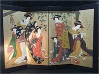 Japanese Screen Gilt with Ladies- 4 Panels