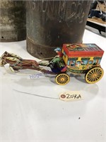 Tin horse & carrage windup toy