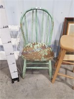 Green wood chair