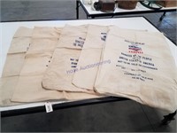 Rolled Wheat cloth sacks, set of 5