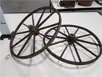 Wood wheels, pair