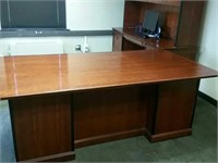 Matching Desk with Credenza and Hutch