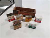 Spice tins, cheese box