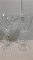 Set of two crystal wine glasses