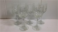 Set of 5 crystal wine glasses