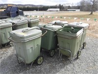 LOT OF (5) PORTABLE OUTDOOR GARBAGE CANS