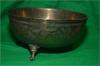 BRASS ASIAN FOOTED BOWL