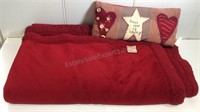 Sonoma lifestyle 50" x 60" red fluffy blanket