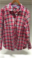 Talbots women's XL plaid button down in pink and