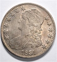 1831 CAPPED BUST HALF DOLLAR, AU/BU