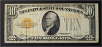 1928 $10.00 GOLD CERTIFICATE, VF NICE!