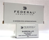 2 Boxes of Federal Ammunition 38 Special High Velo