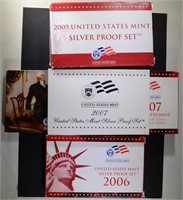 U.S. SILVER PROOF SETS: 2006, 2007 & 2009