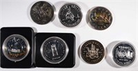 7-DIFFERENT CANADA 50% SILVER DOLLARS