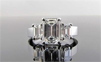 Platinum Three Stone, 2.6ct Diamond Ring, GIA Cert
