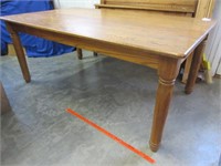 heavy solid oak dining or work table (3.5ft x 6ft)