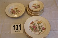18 PC HAND-DECORATED WITH 22K.T. GOLD GREENBRIAR