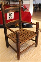 OLD CHILD'S CHAIR WITH WOVEN SEAT