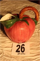 APPLE SHAPED CERAMIC PITCHER 9 IN