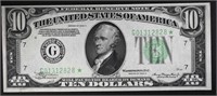 1934 A $10 FEDERAL RESERVE NOTE CH.CU