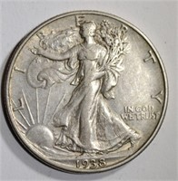 1938-D WALKING LIBERTY HALF DOLLAR  AU