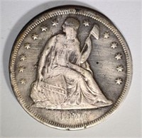 1860-O SEATED LIBERTY DOLLAR  VF/XF