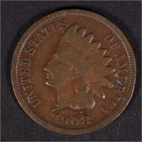 1908-S INDIAN HEAD CENT  VG+